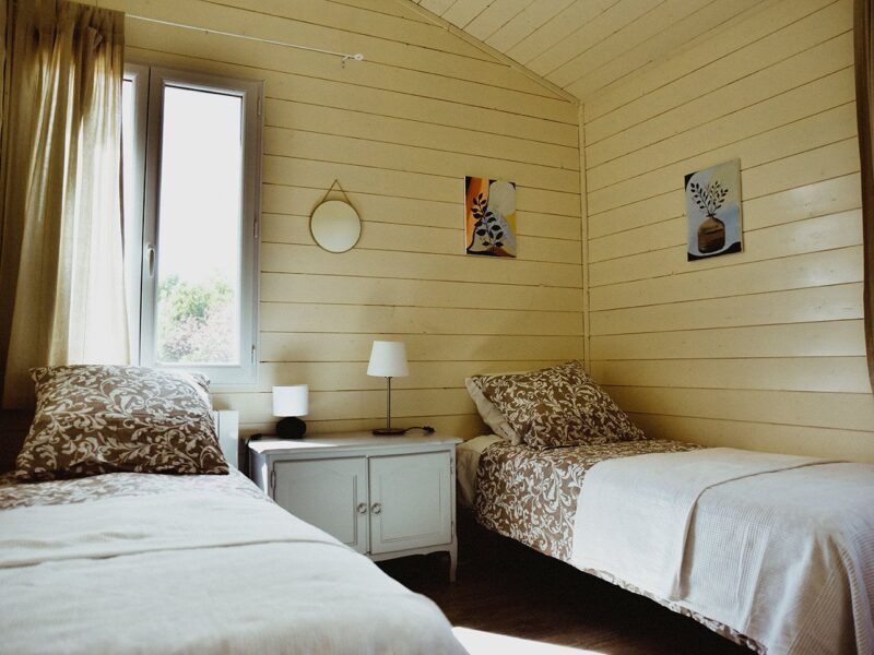 Seconde chambre twin à l'étage de la Maison Les Terrasses