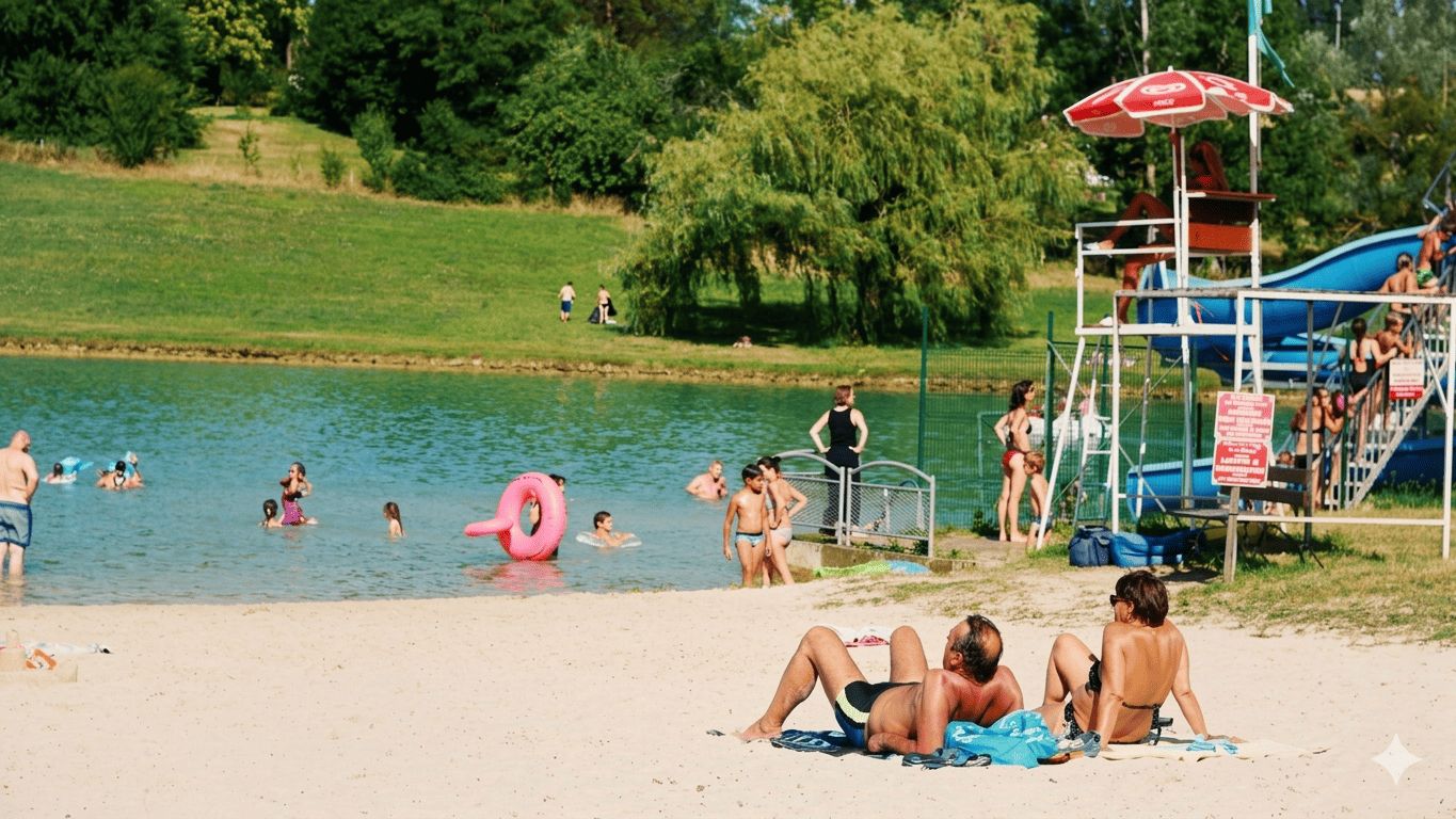 Le lac de Lougratte et sa plage surveillée, à 15 minutes de Villeréal